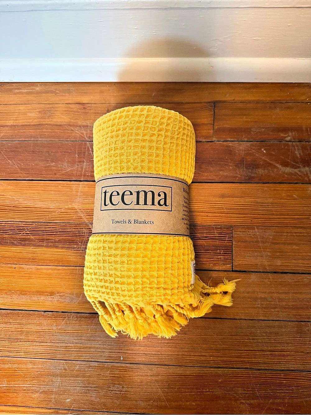 teema Waffle Weave Turkish Towel / Blanket in Yellow